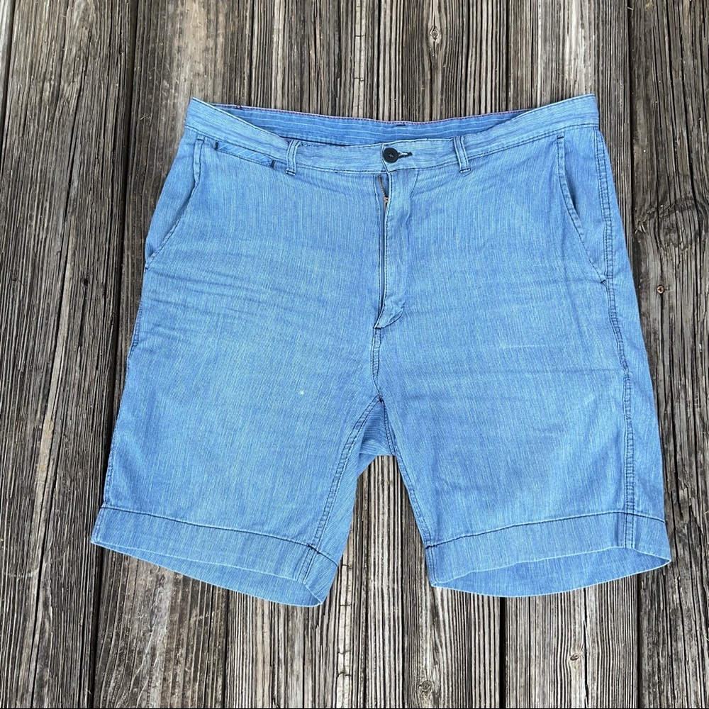 Caribbean Mens Flat Front Shorts Blue 34